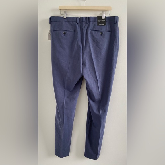 Saks Fifth Avenue Blue Men’s Flat Front Dress Pants Size 36x32 New With Tag - Picture 6 of 8